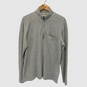 Billy Reid Gray 1/4 Zipper Long Sleeve Pullover Sweater L ($198)